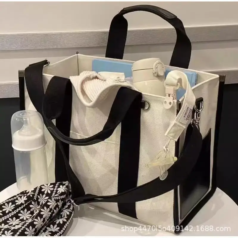 Bolso pañales impermeable de lona para bebé, gran capacidad - imagen 2