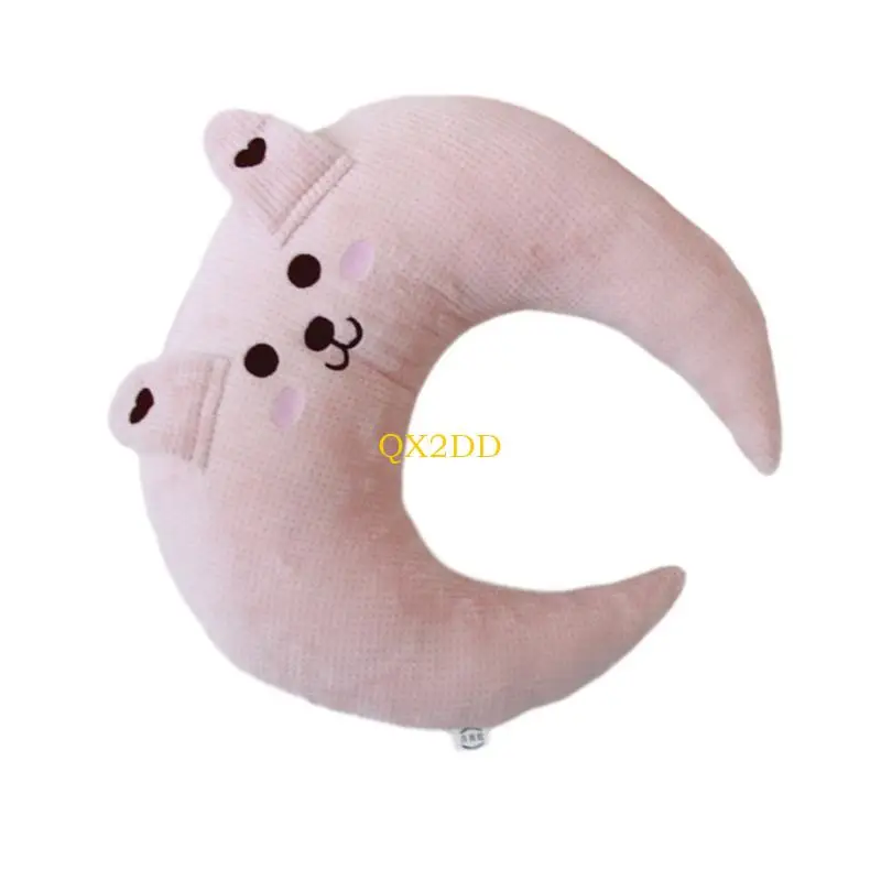 Almohada infantil de terciopelo azul con soporte ergonómico