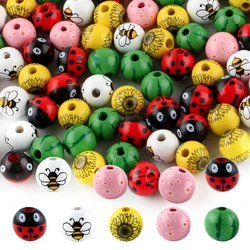 Cuentas de madera decoradas de 16mm para pulseras infantiles – Kovict