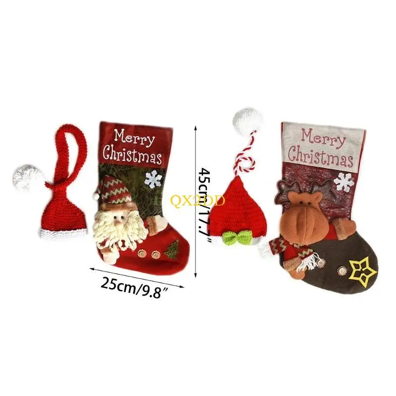 QX2D disfraz navideño para bebé recién nacido con gorro tejido y saco - imagen 5