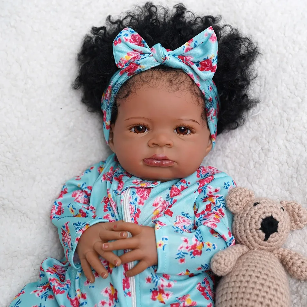 MRB Muñeca Reborn realista afroamericana - Modelo Lanny 50cm - imagen 2