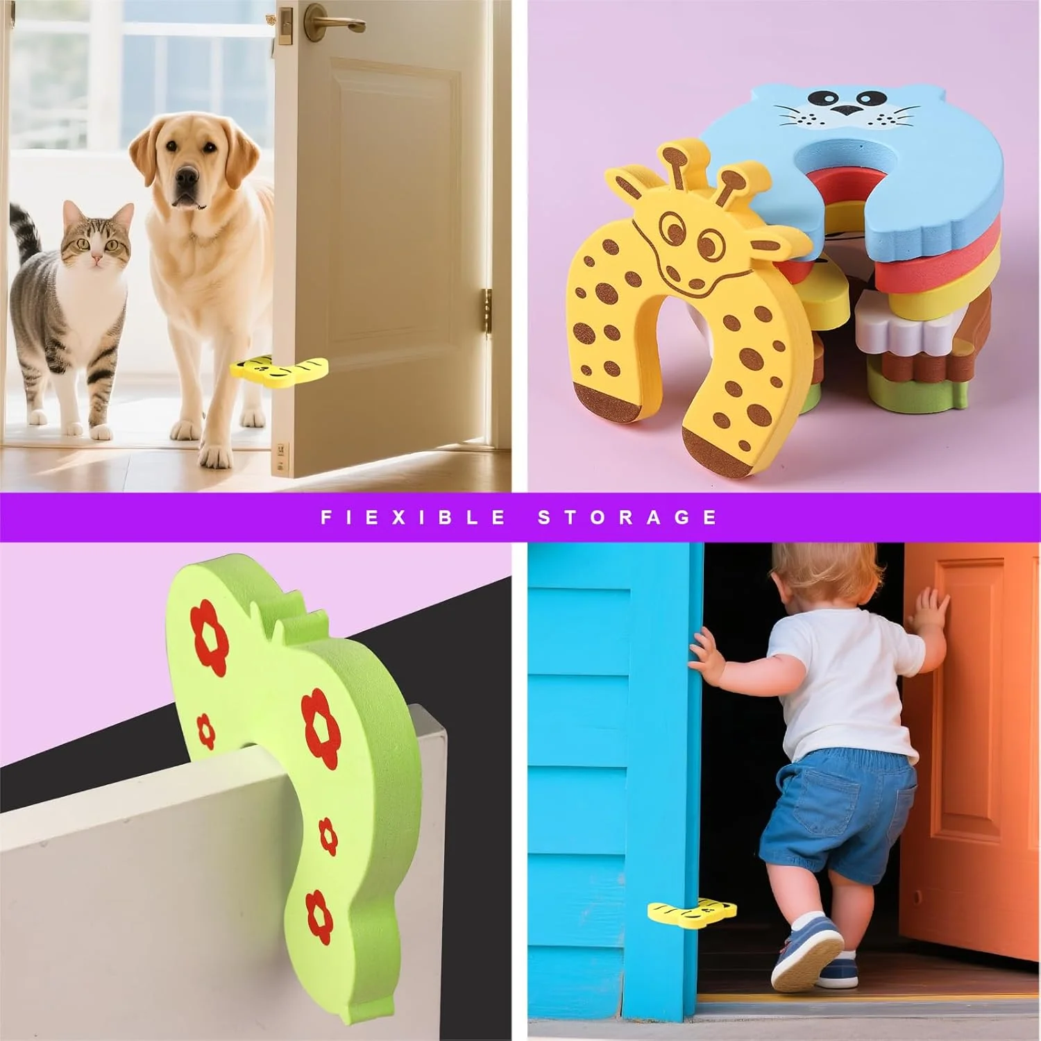 Protector de dedos antipinzamiento puerta bebés diseño animales - imagen 5