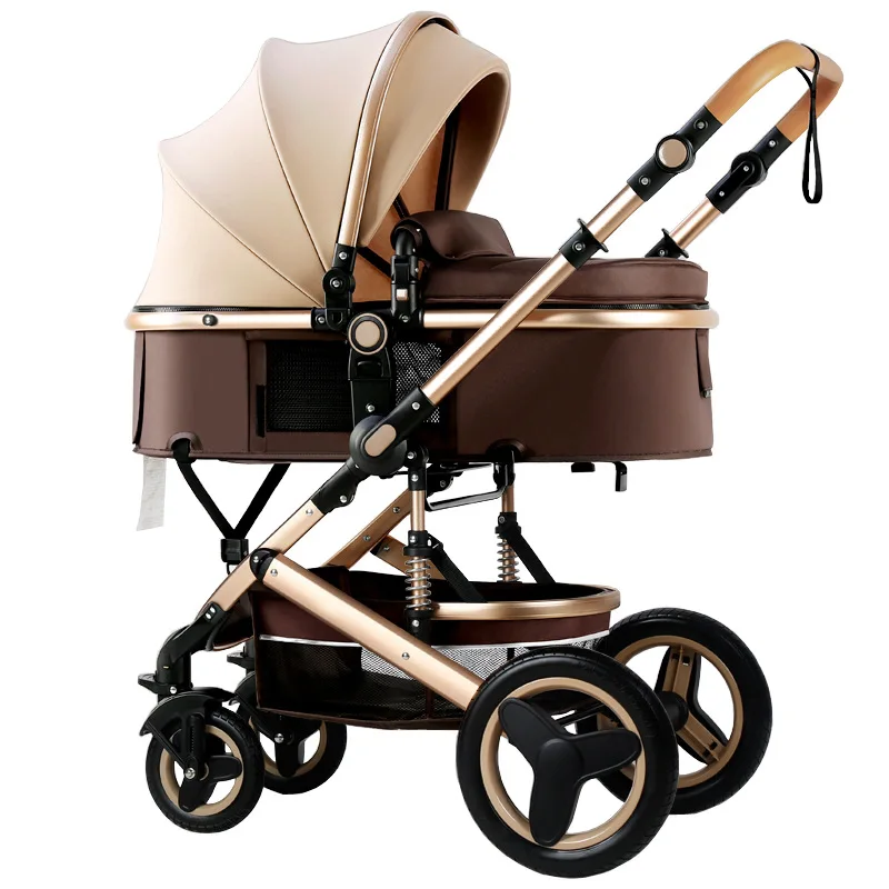 Cochecito de bebé reclinable, bidireccional y plegable plano