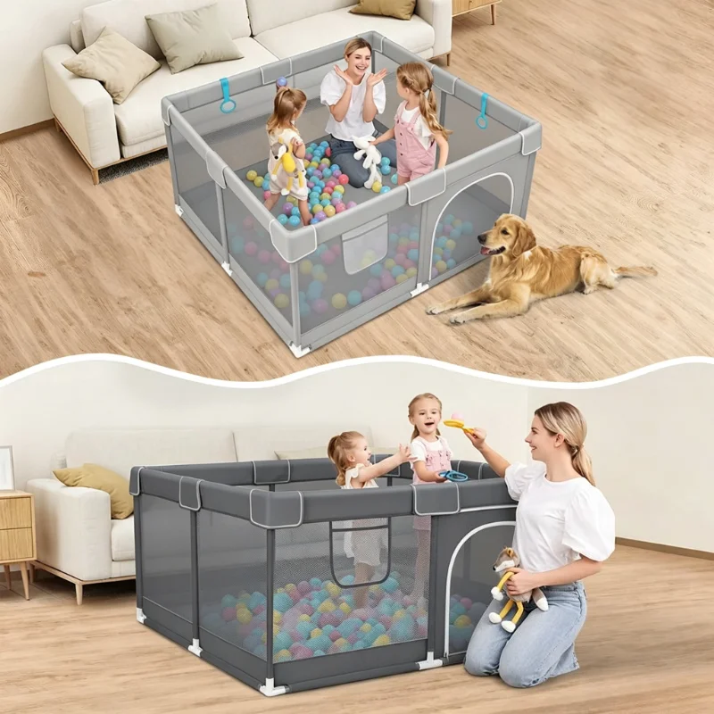 IMBABY Corralito bebé con malla transpirable y puerta interior - imagen 4
