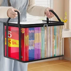 Caja organizadora transparente de PVC con tapa abatible y ventana