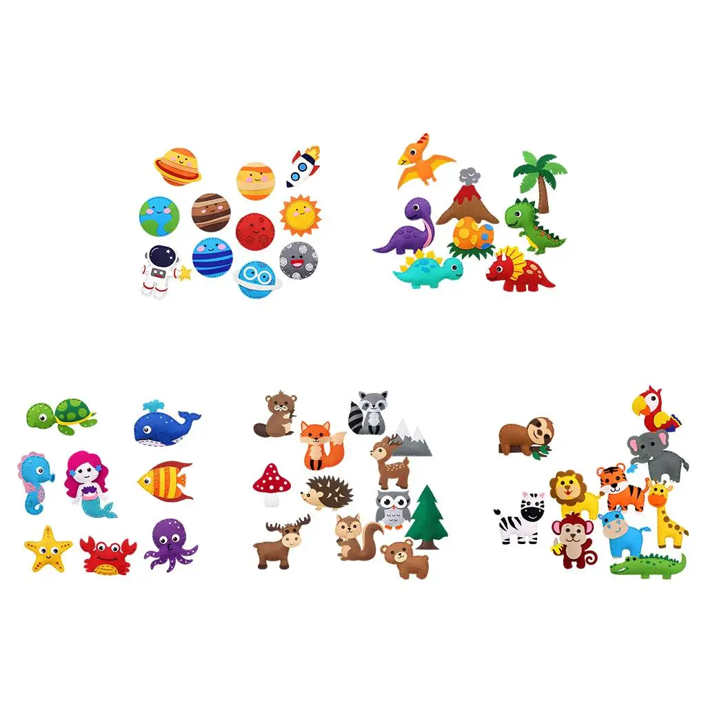 Kit de costura DIY con animales en fieltro para niños principiantes - imagen 4