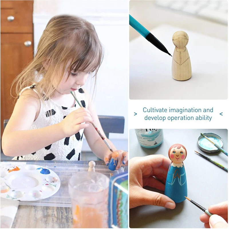 Muñecos de madera para pintar: figuras de decoración para manualidades - imagen 3
