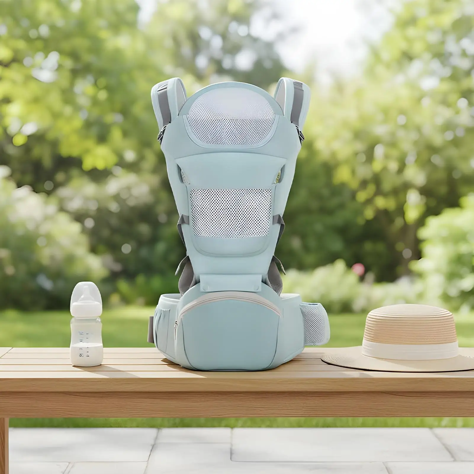 Portabebés ergonómico ligero con asiento ajustable para cochecito - imagen 5