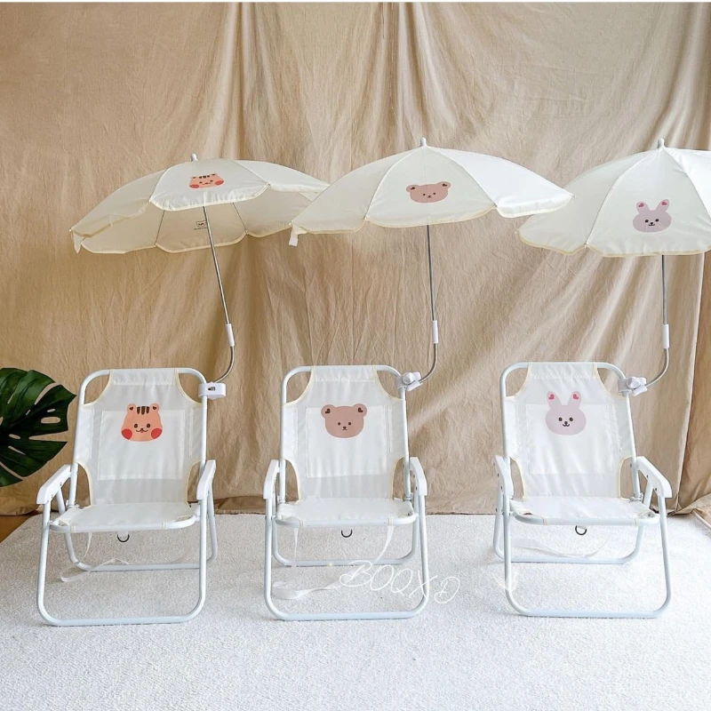 Sillón infantil con diseño de oso y sombrilla ajustable acolchada - imagen 4