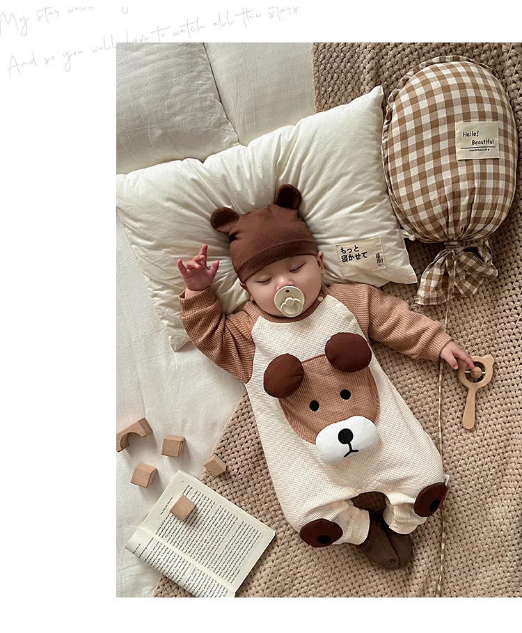 Pelele bebé recién nacido manga larga con oso 3D – talla 0-12 meses - imagen 5