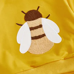 Conjunto sudadera con bordado de abeja para bebé y niña