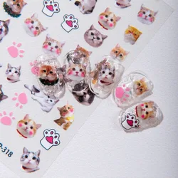 Pegatinas huellas de gato en relieve para móviles y manualidades