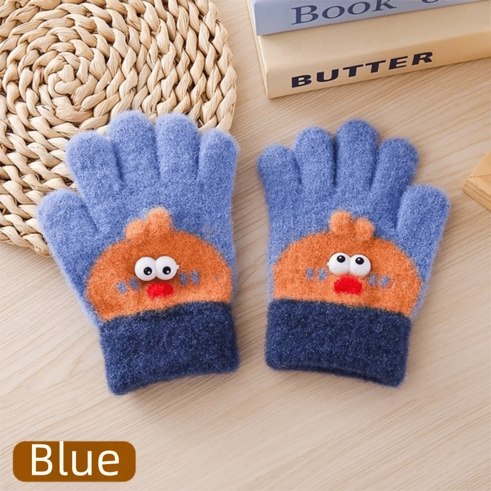 Guantes de invierno térmicos de dedos para niños y niñas gruesos