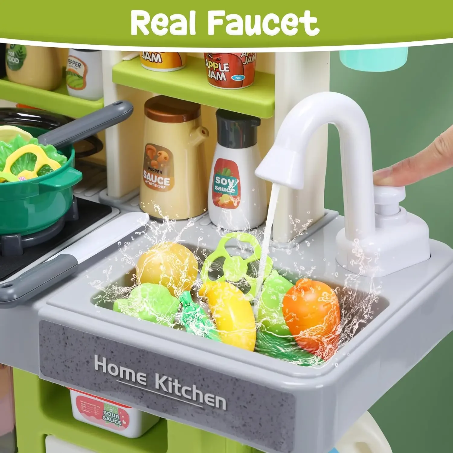 Juego de cocina infantil con sonidos, luces y fregadero - imagen 5