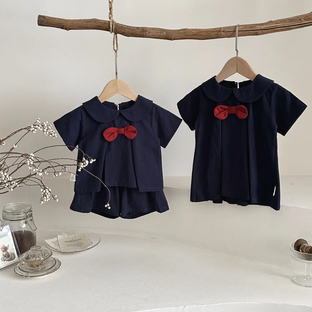 MILANCEL vestido de bebé verano preppy color liso ligero para niña - imagen 3