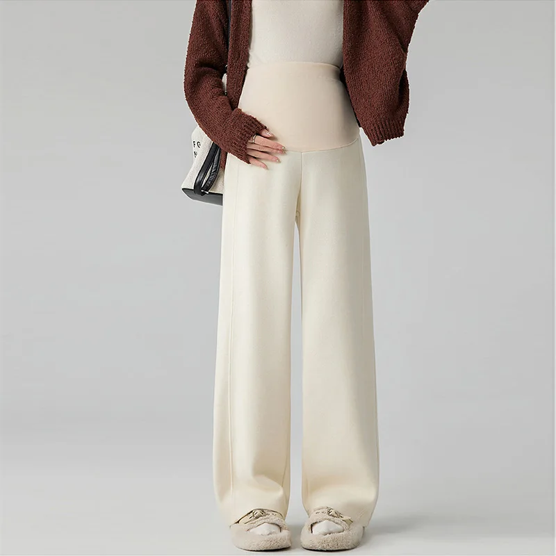Pantalones premamá de pierna ancha con cintura elástica - imagen 2