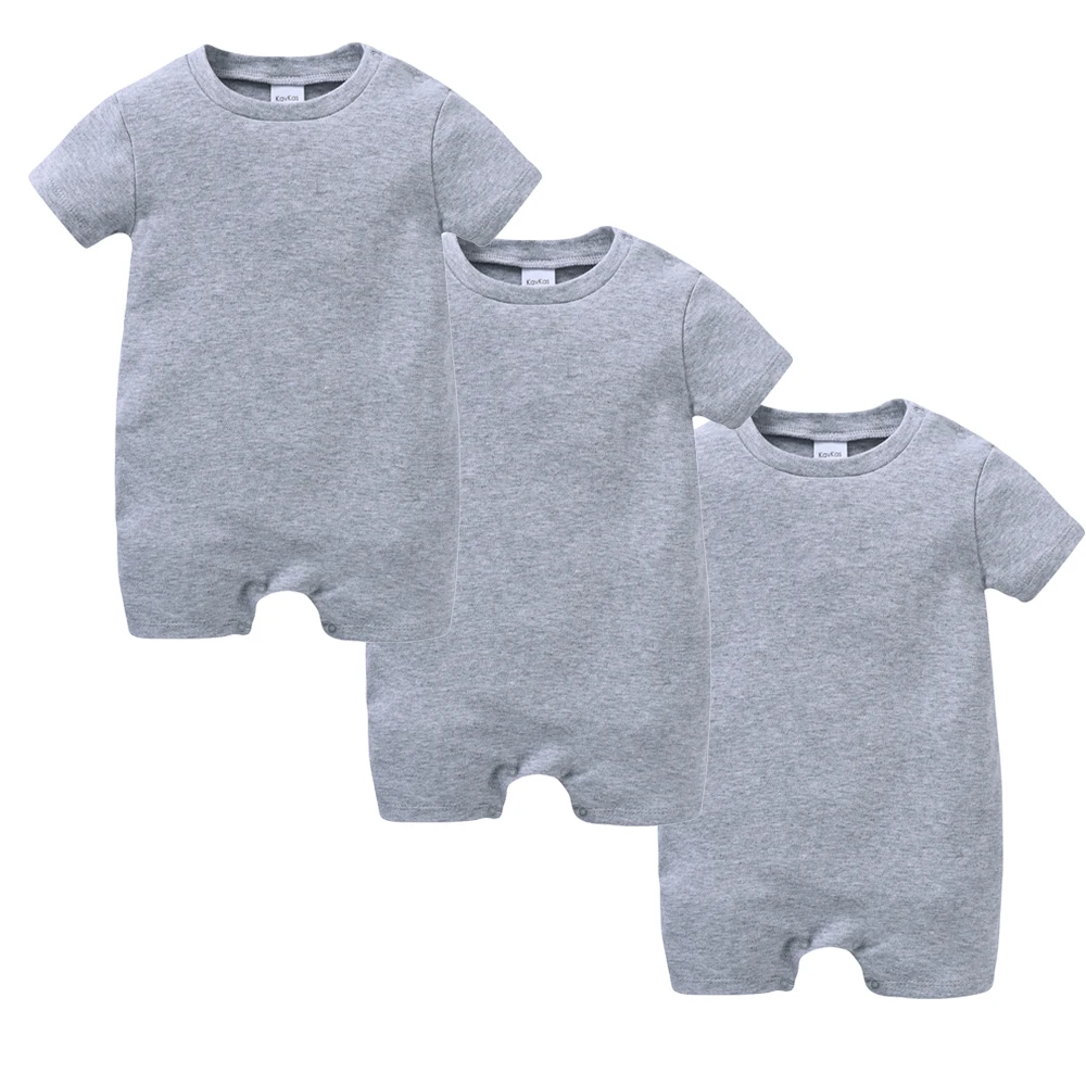 Mamelucos de bebé algodón liso manga corta Unisex - imagen 3
