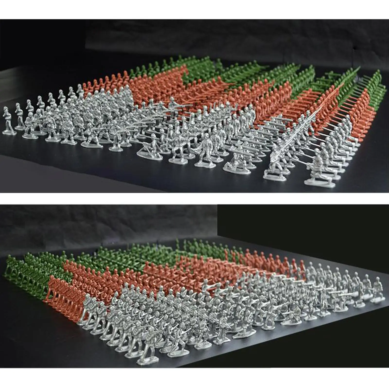 Figuras de soldados en miniatura con bandera para niños