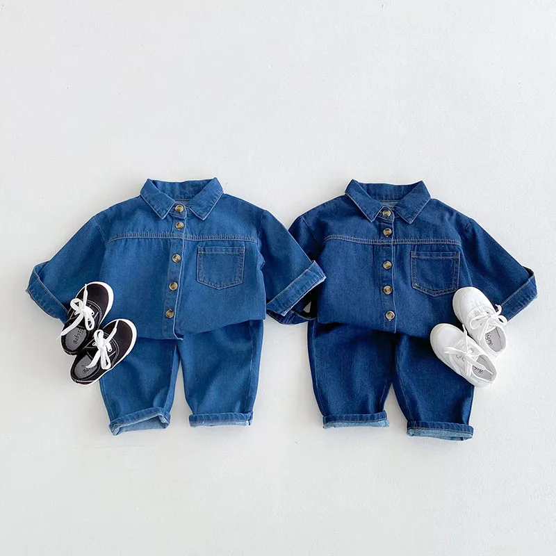 MILANCEL conjunto vaquero de otoño para niños con bolsillo - imagen 3