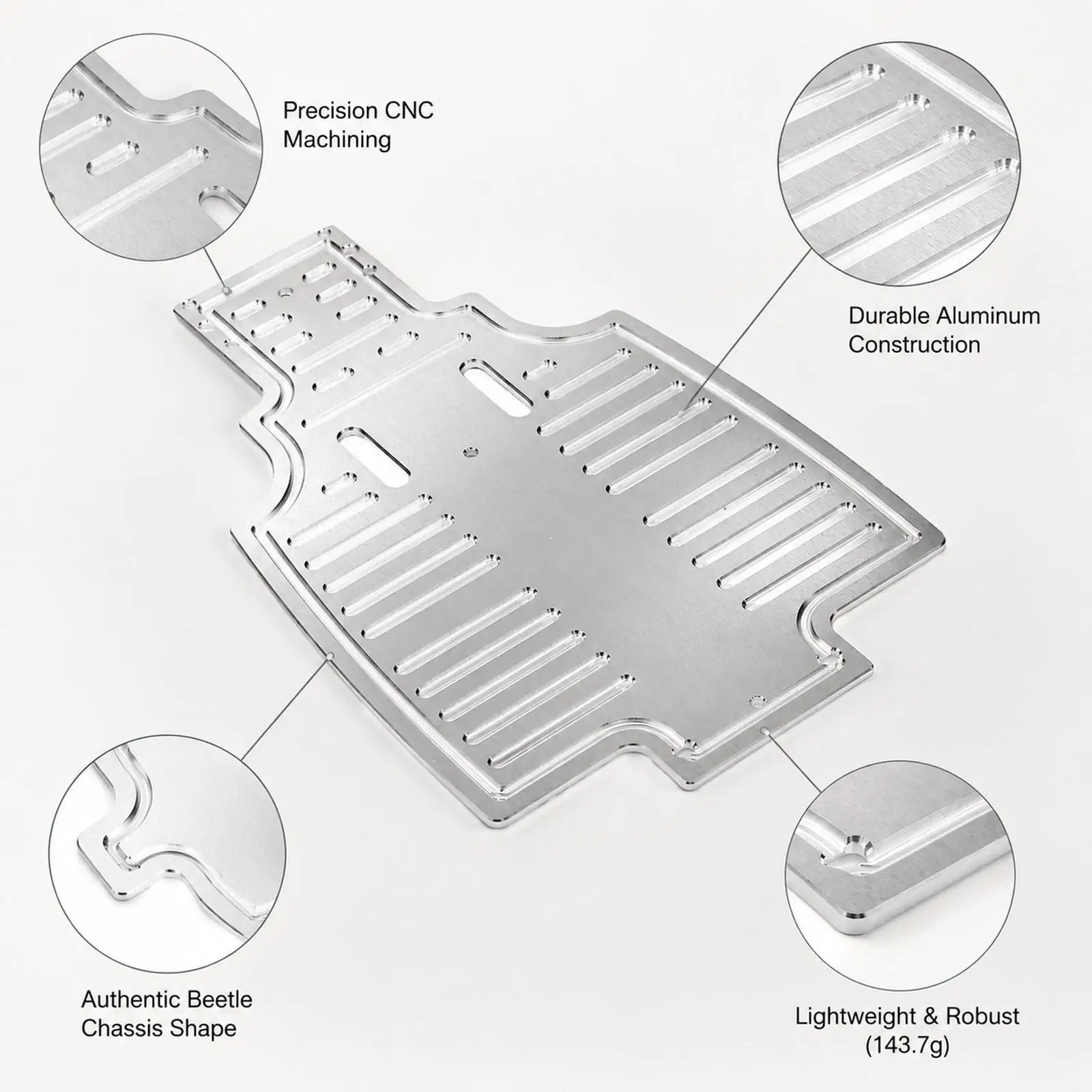 Placa de chasis RC Sand Scorcher resistente, pieza inferior - imagen 3