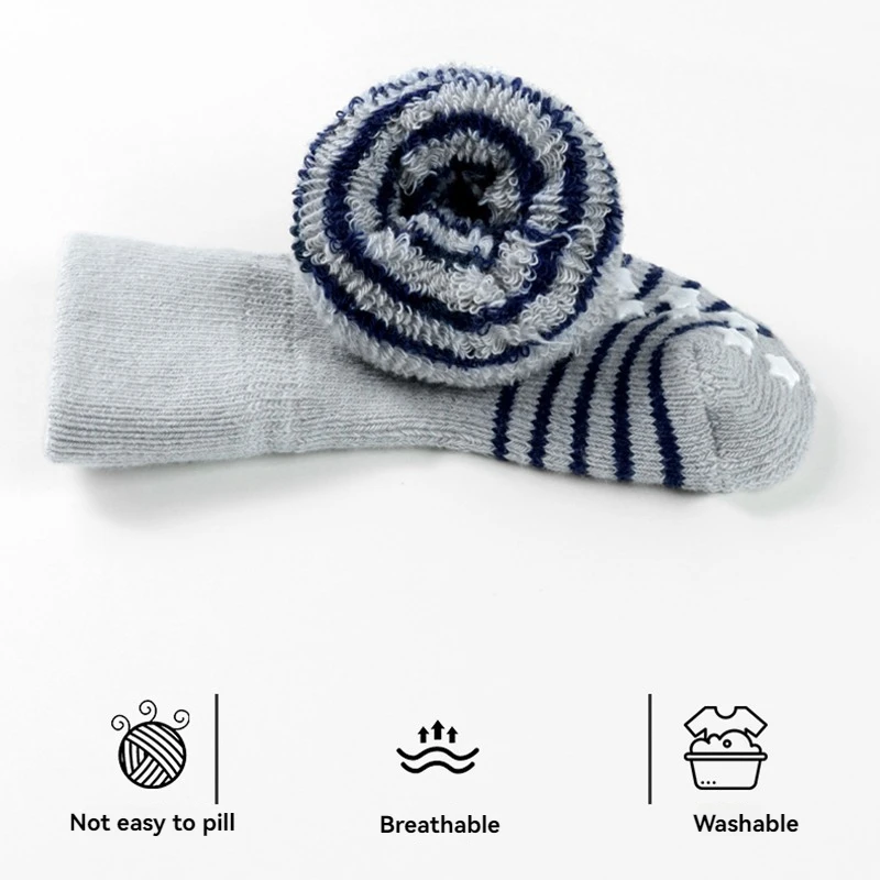 Calcetines de bebé con lazo grueso en algodón cálido – Invierno - imagen 5
