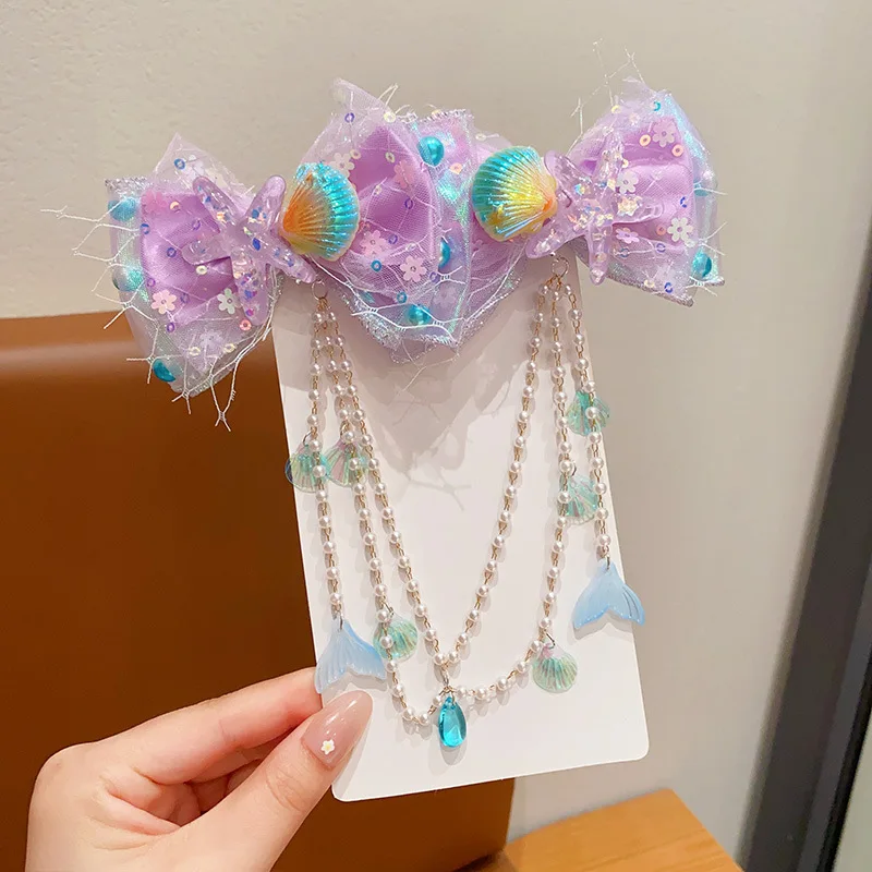 Mahji Tocado de sirena para niñas con flecos - Accesorios de cabello - imagen 4
