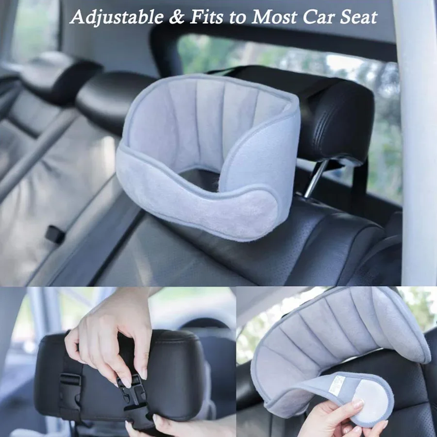 Almohada apoyo cabeza sillita coche – Viaje cómodo bebé - imagen 2