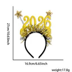 Diadema de Nochevieja con estrellas y tira de colores brillante