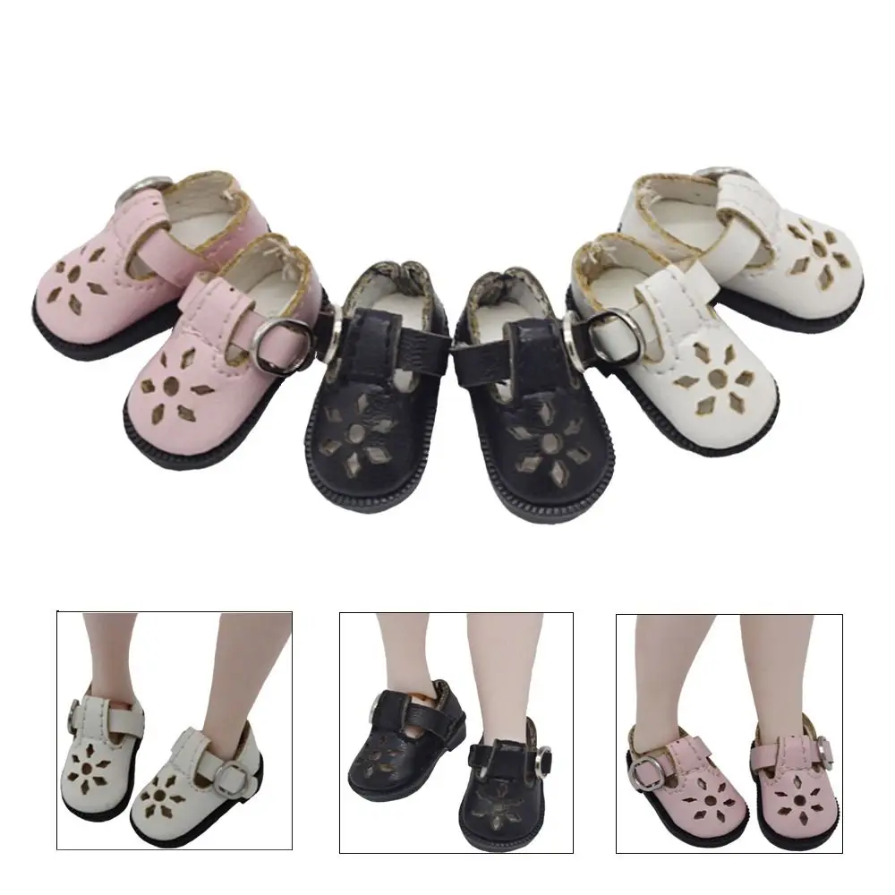 Zapatos de muñeca de cuero PU tamaño 3,2 cm