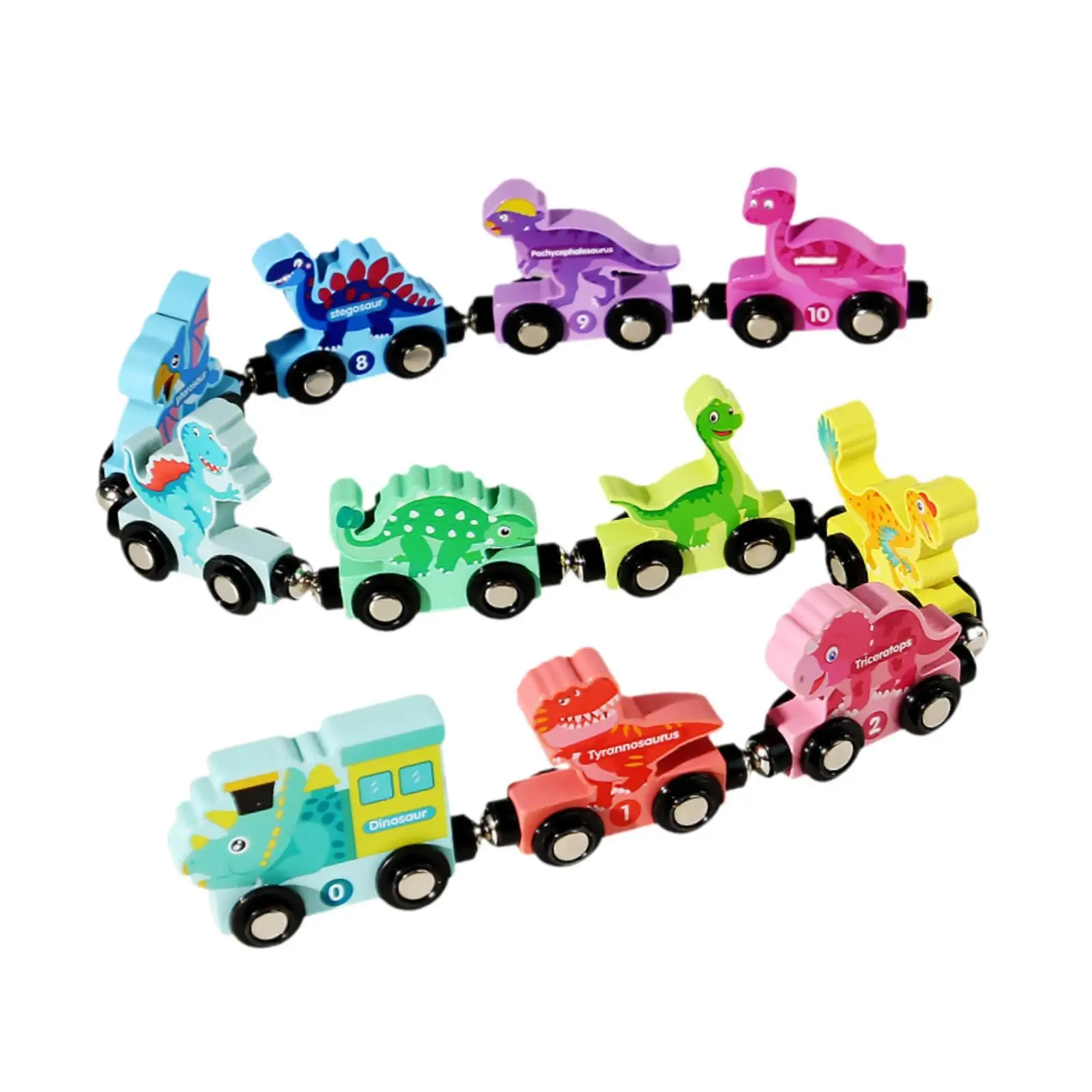 Tren de madera sensorial educativo con números para niños temprano - imagen 3