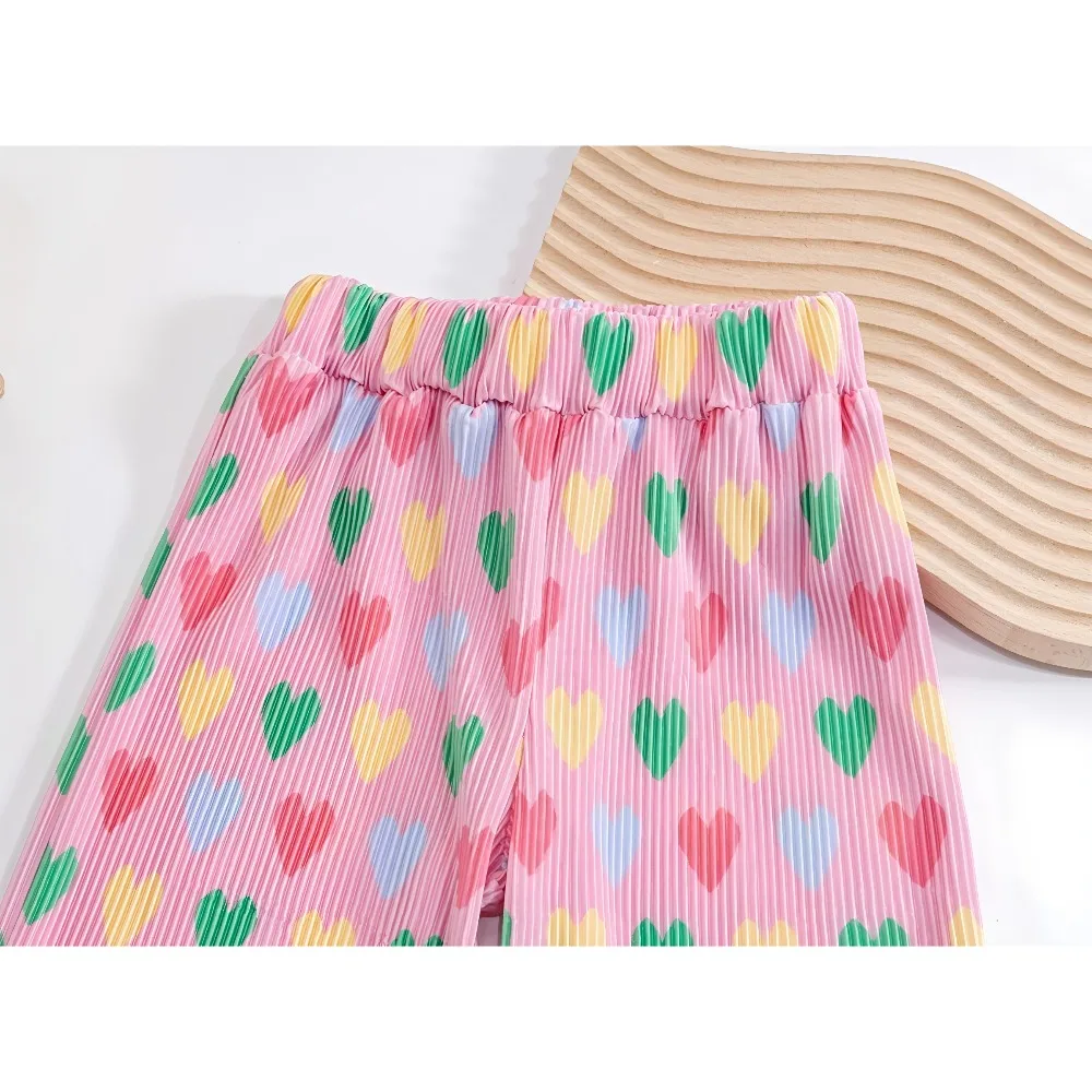 Pantalones antimosquitos con estampado de amor y cintura elástica - imagen 2