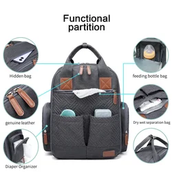 Bolso de maternidad ligero con bordado y gran capacidad