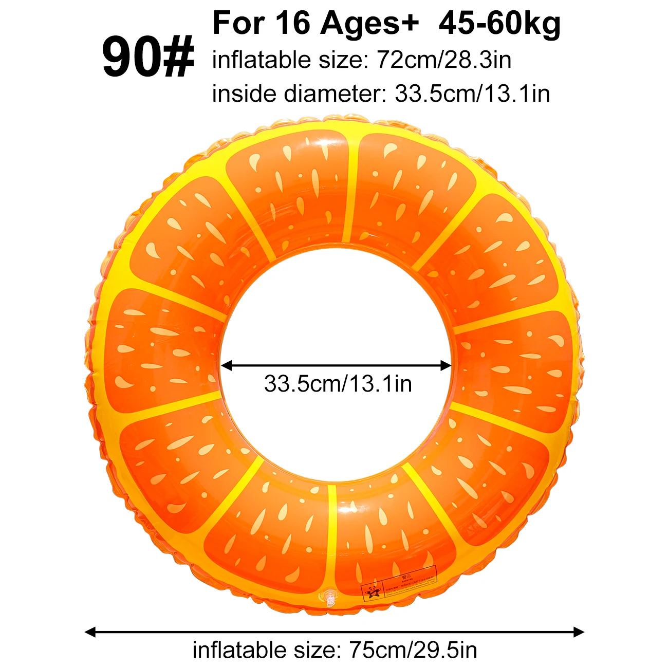 Flotador de piscina infantil con forma de naranja para niños
