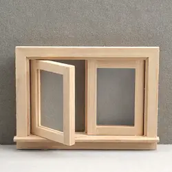 Casa de muñecas en miniatura: marco de madera con cristal decorativo