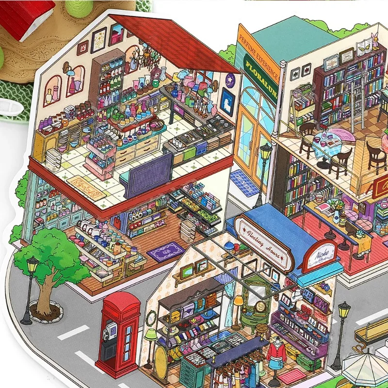Diorama hojas de pegatinas dibujos animados para manualidades - imagen 2