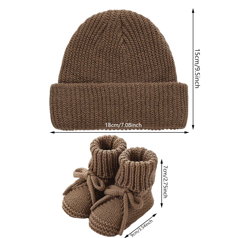Calcetines de bebé tobillo con lazo y gorro turbante tejido - imagen 2