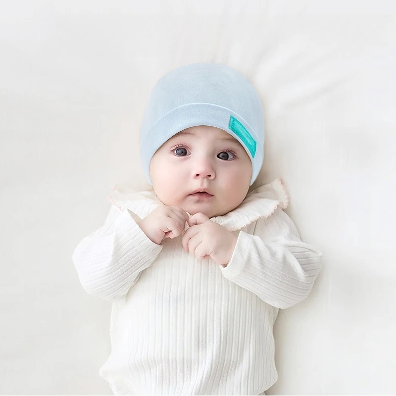 Gorros para recién nacido de algodón liso, ligeros y al viento - imagen 5