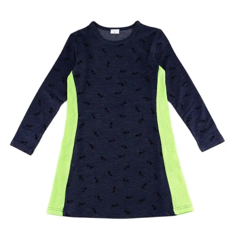 Aa-girl Vestido vaquero acanalado para niña – Algodón suave - imagen 3