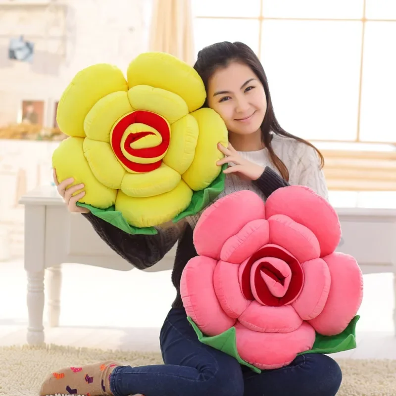 Almohada en forma de rosa grande, cojín decorativo infantil