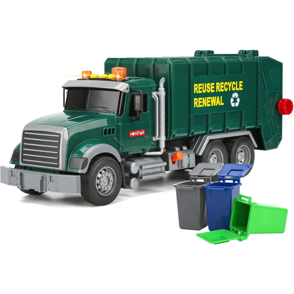 Camión de basura juguete con luces sonidos clasificación construcción