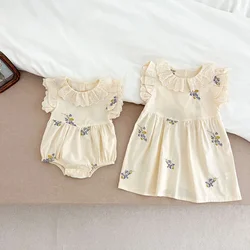 MILANCEL vestido de niña floral bordado estilo princesa, verano