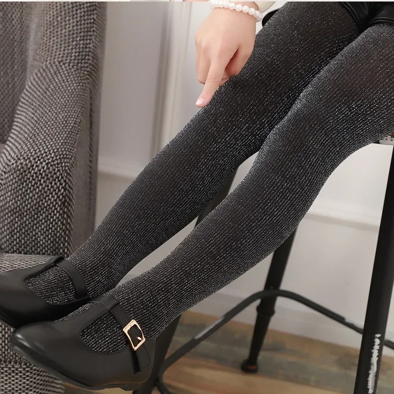 Pantimedias de ballet con brillo plateado para niña – Tallas 0-12 años
