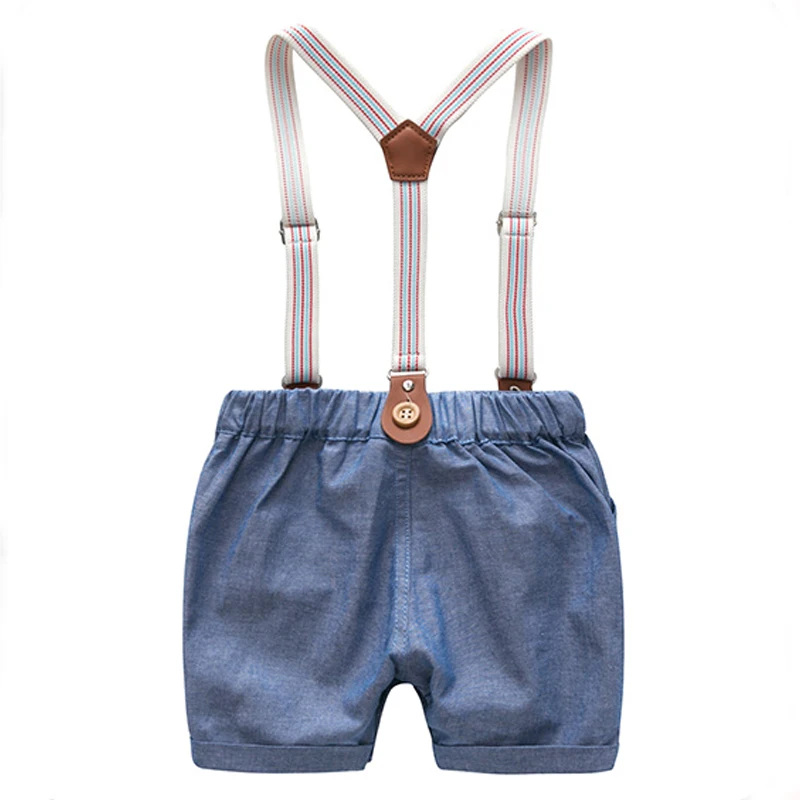 Conjunto de verano para bebé niño estilo caballero con cinturón - imagen 2