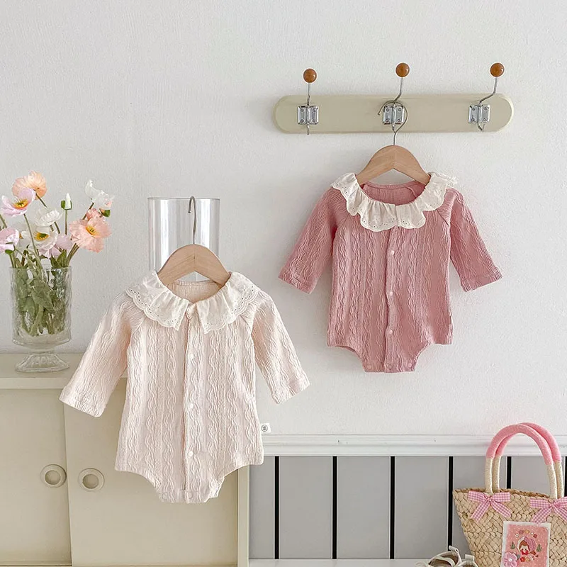 MILANCEL mono bebé otoño 3-24M con encaje y solapa, transpirable - imagen 2