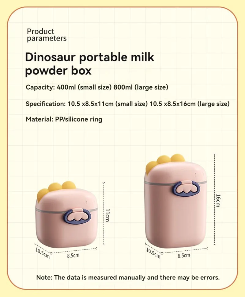 Caja de fórmula para bebé vista frontal