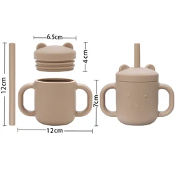 Taza de entrenamiento para bebé con pajita de silicona sin BPA