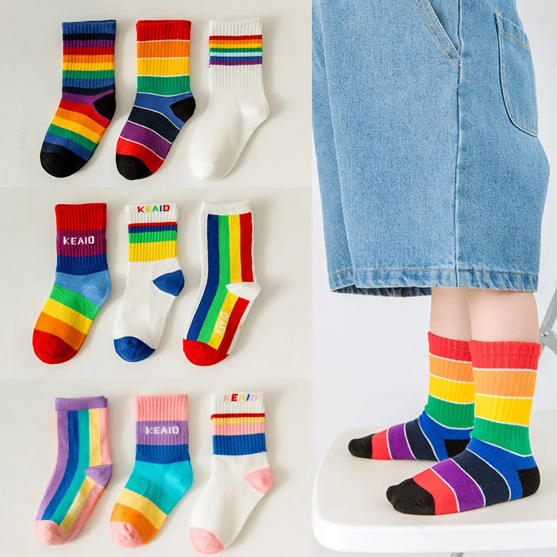 Calcetines de algodón con estampado de cómic para niños - imagen 5