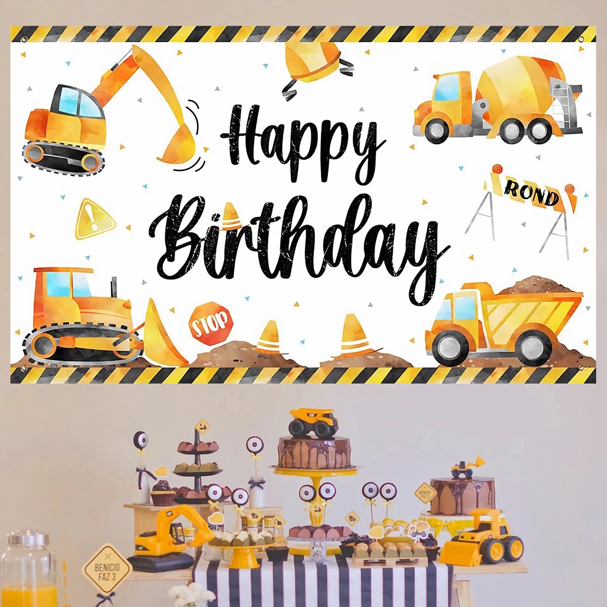 Vasos desechables con excavadora y tractor para fiesta infantil - imagen 4