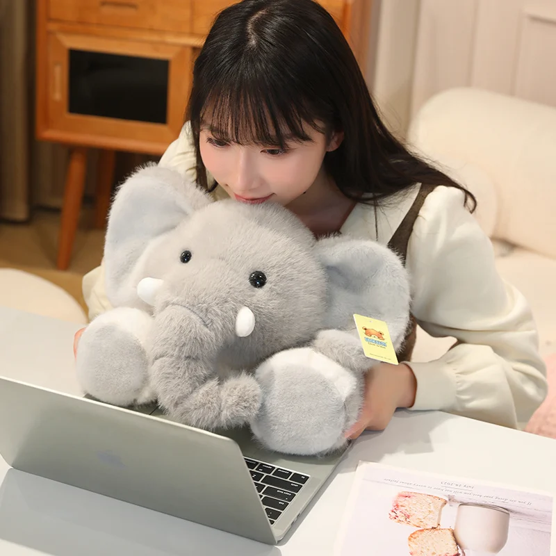 Peluche de elefante gris suave y esponjoso, regalo infantil - imagen 4