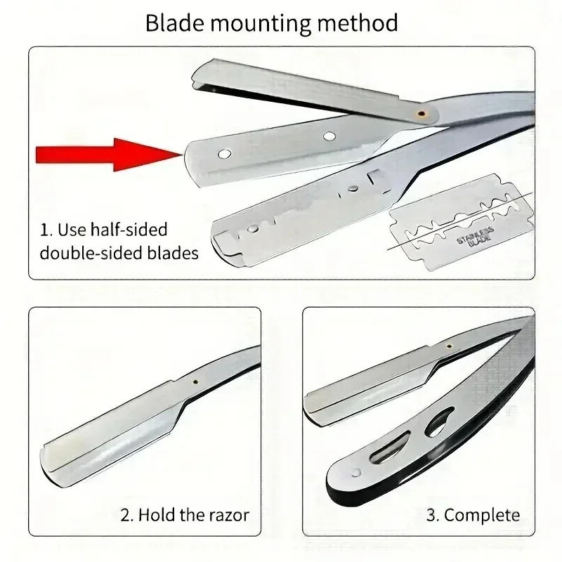Maquinilla de afeitar de seguridad plegable de acero inoxidable - imagen 2